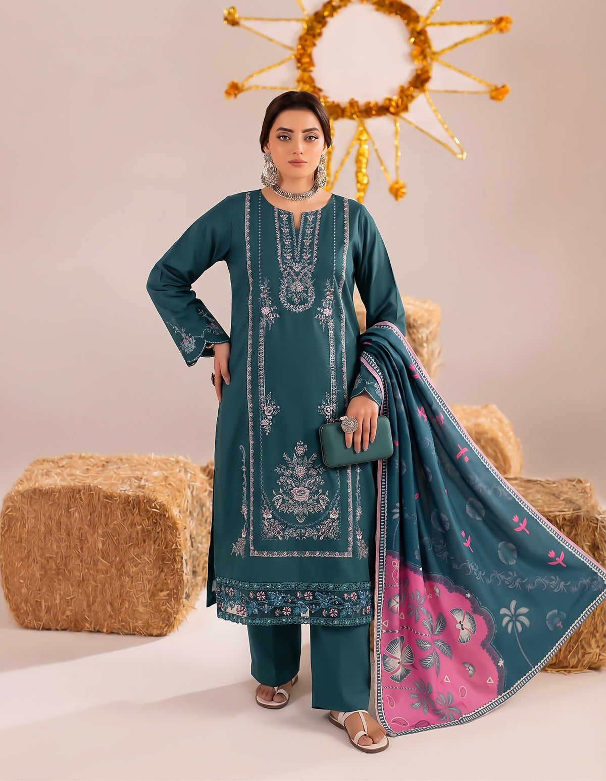 Dhanak-EMB-110 3Pc Unstitched