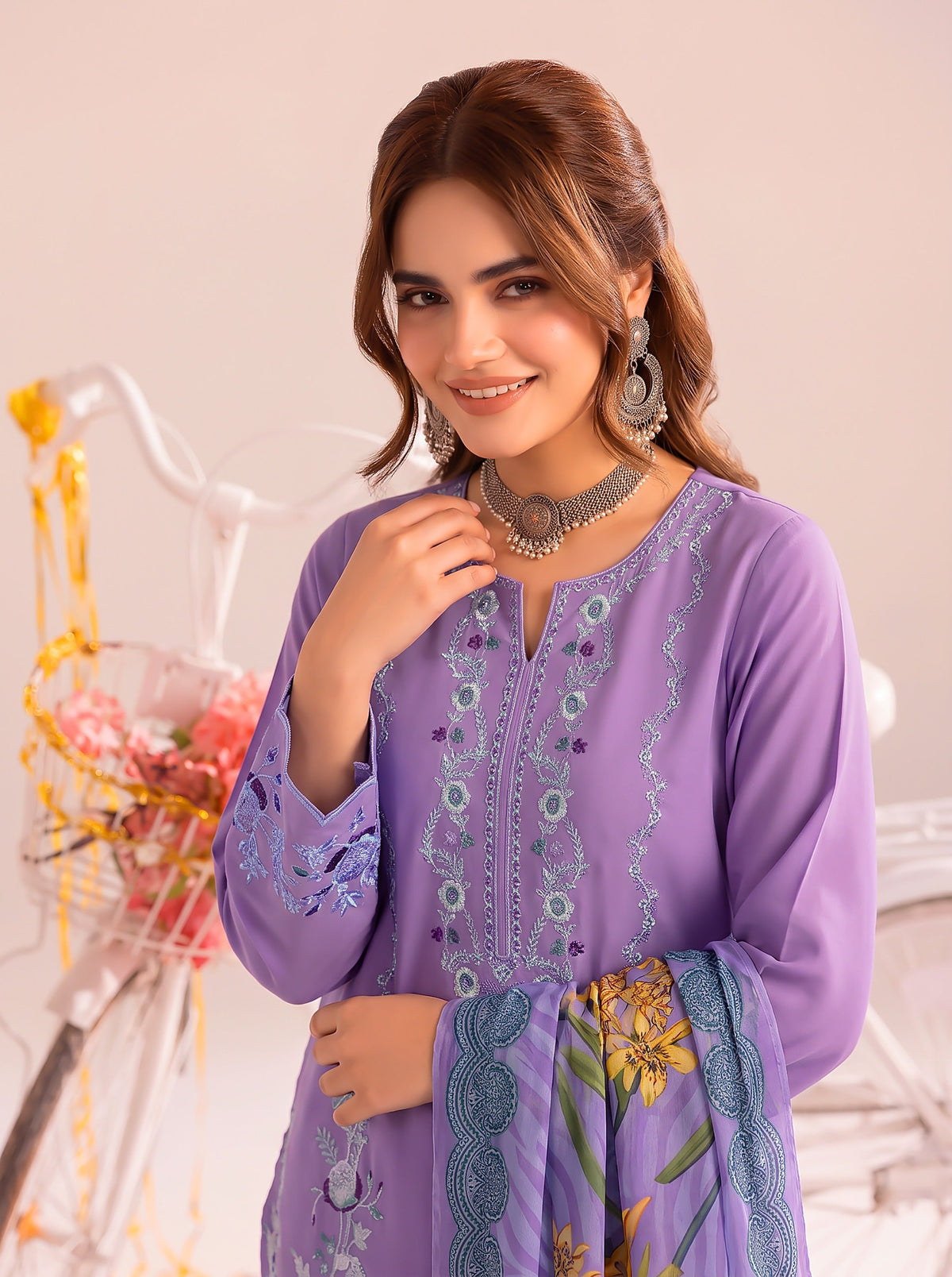 Dhanak-EMB-101 3Pc Unstitched