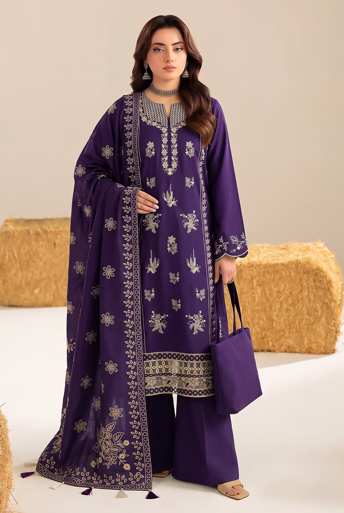 Dhanak-EMB-102 3Pc Unstitched