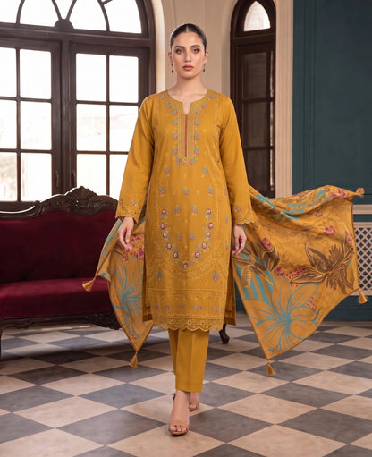 Dhanak-EMB-105 3Pc Unstitched