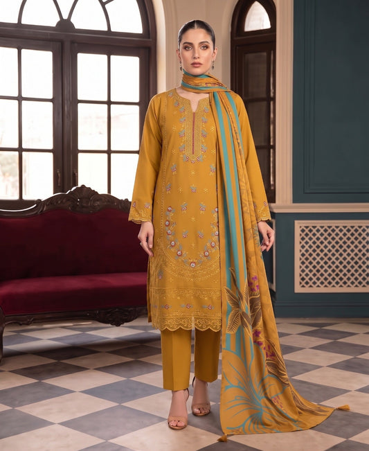 Dhanak-EMB-105 3Pc Unstitched