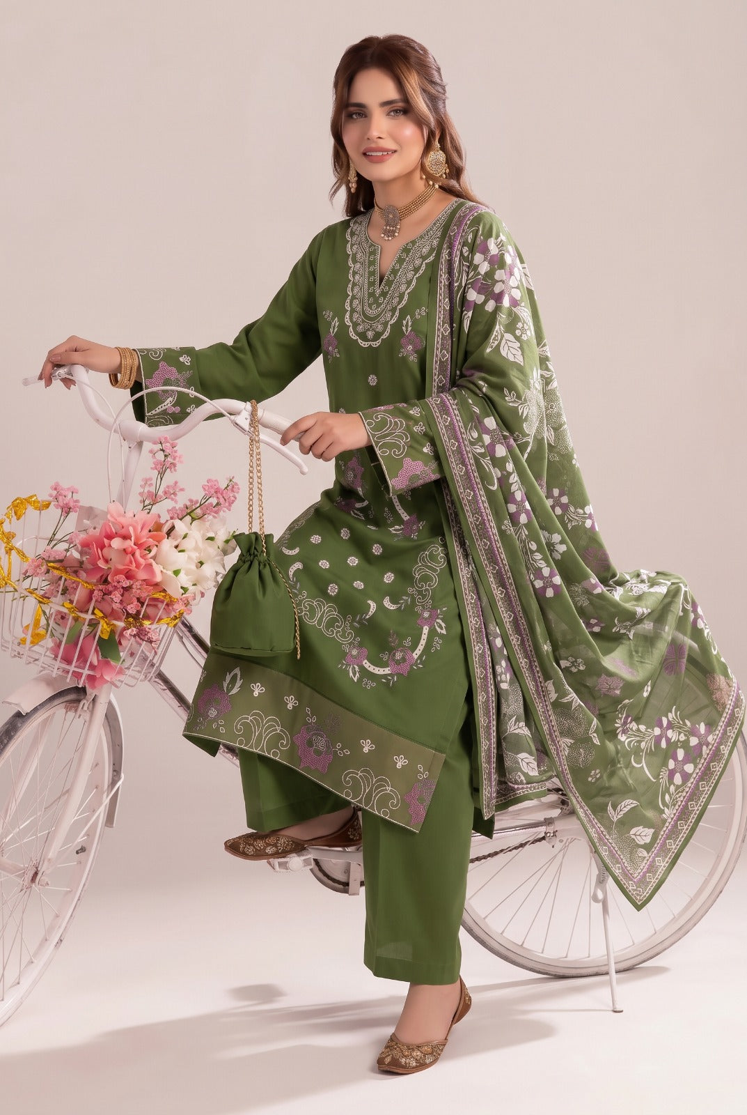 Dhanak-EMB-107 3Pc Unstitched