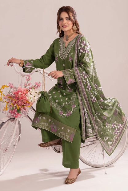 Dhanak-EMB-107 3Pc Unstitched