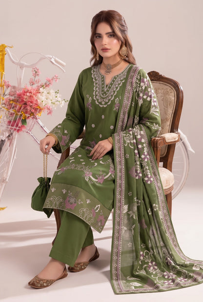 Dhanak-EMB-107 3Pc Unstitched