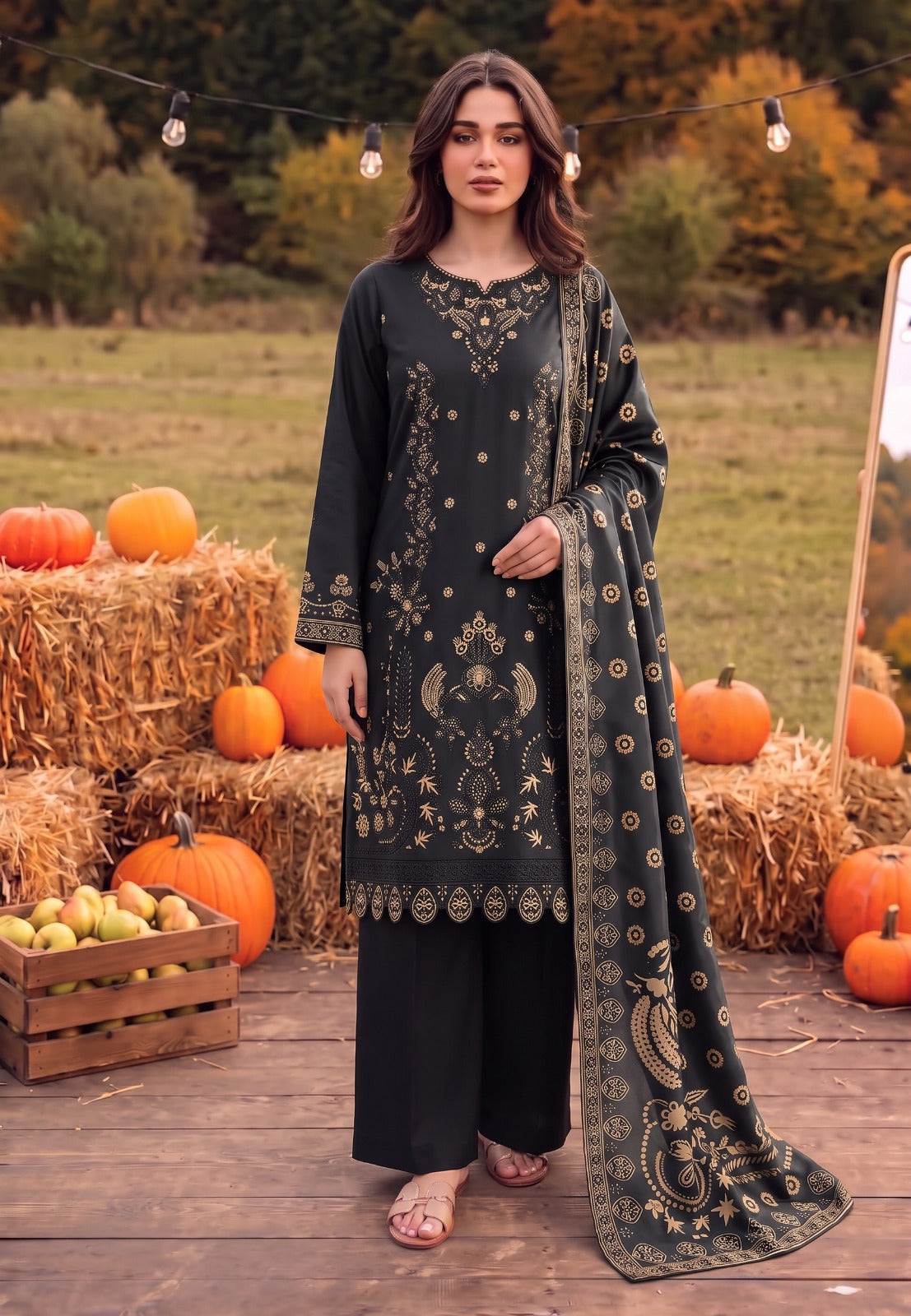Dhanak-EMB-103 3Pc Unstitched