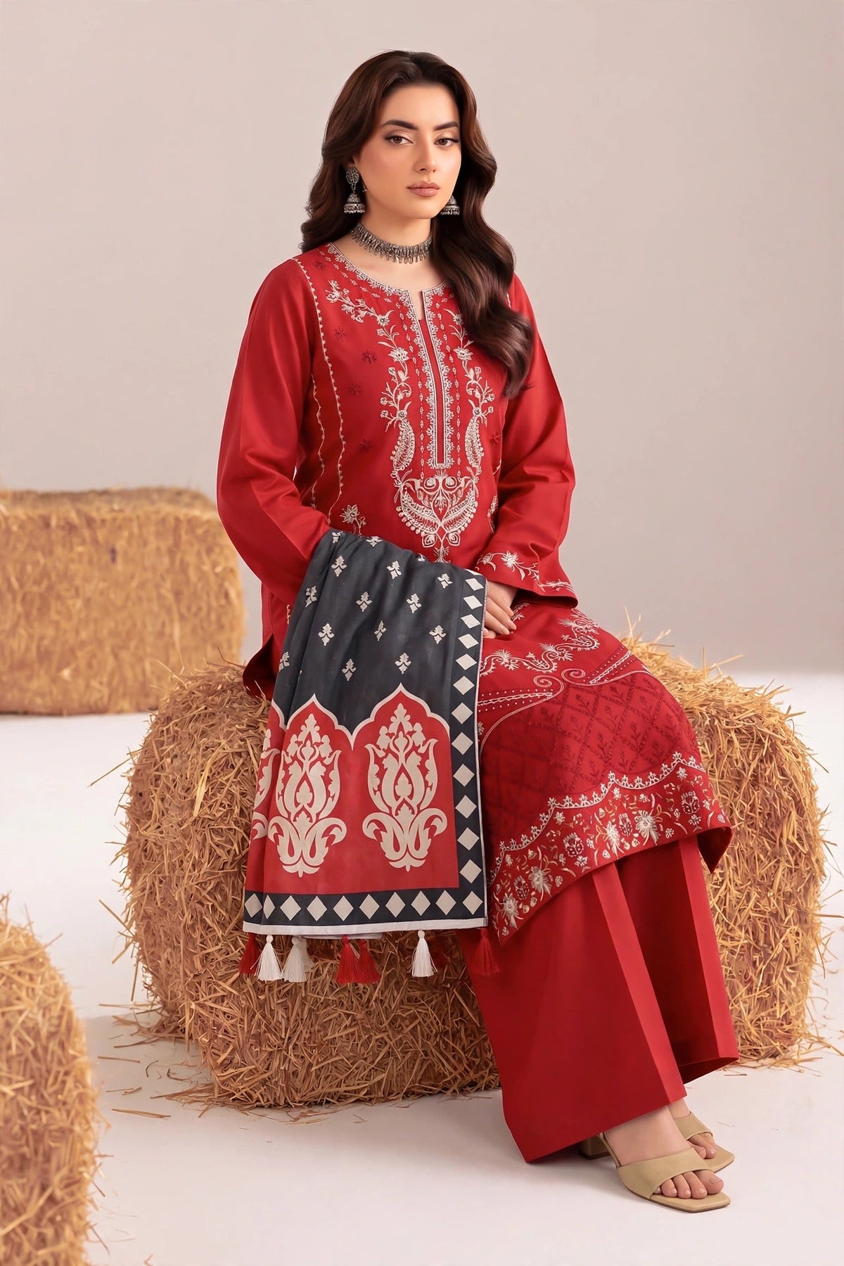 Dhanak-EMB-106 3Pc Unstitched