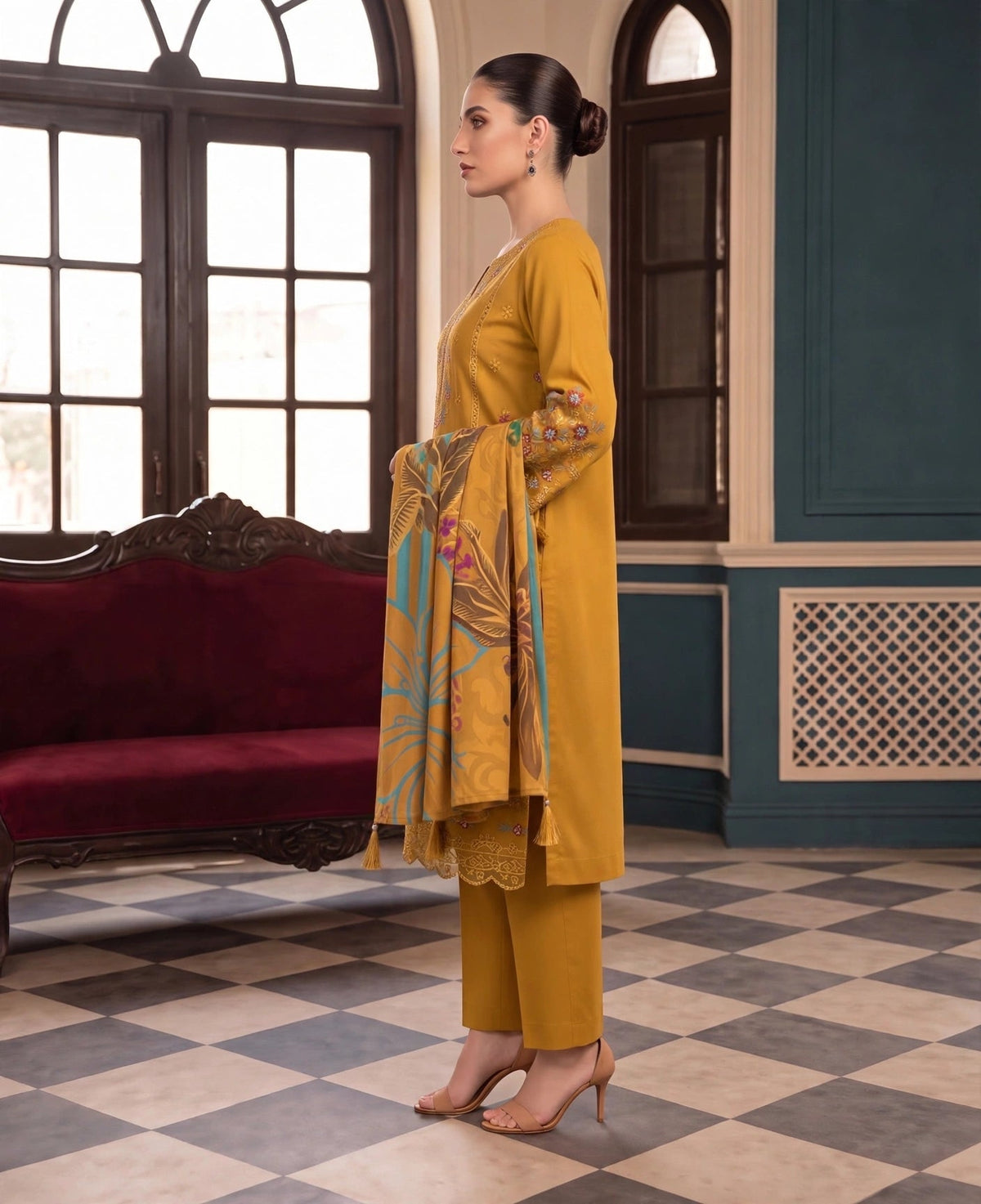 Dhanak-EMB-105 3Pc Unstitched