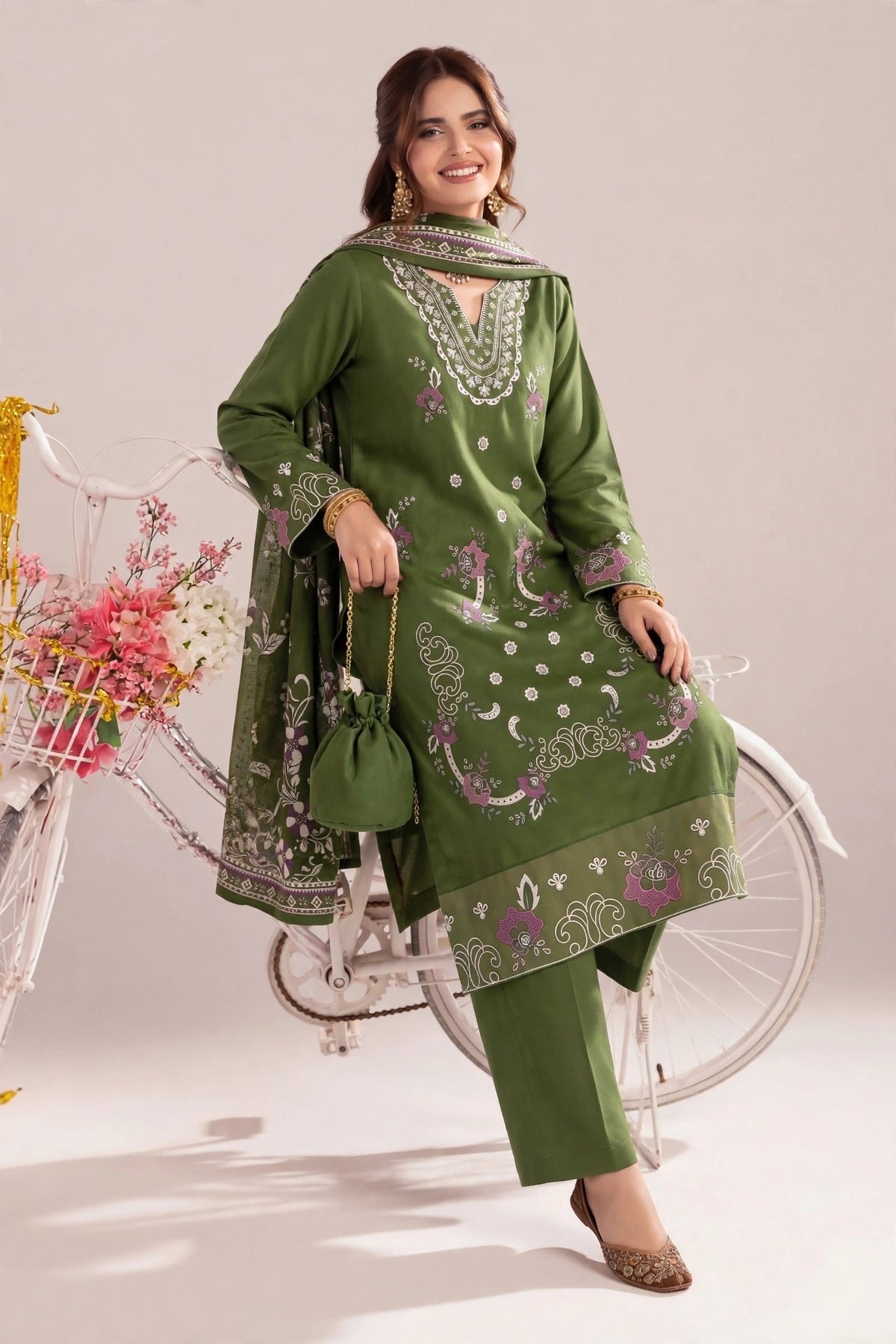 Dhanak-EMB-107 3Pc Unstitched