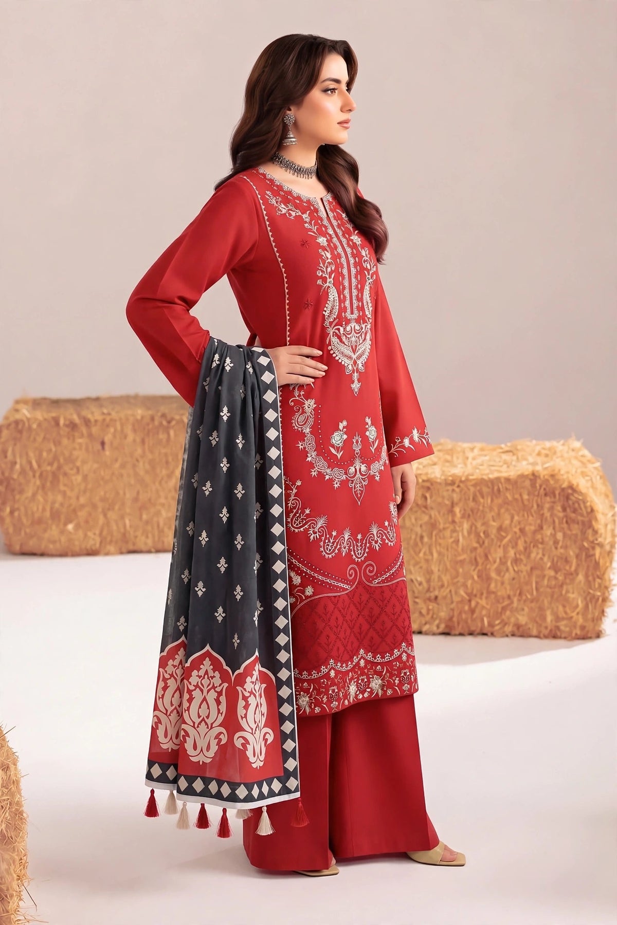 Dhanak-EMB-106 3Pc Unstitched