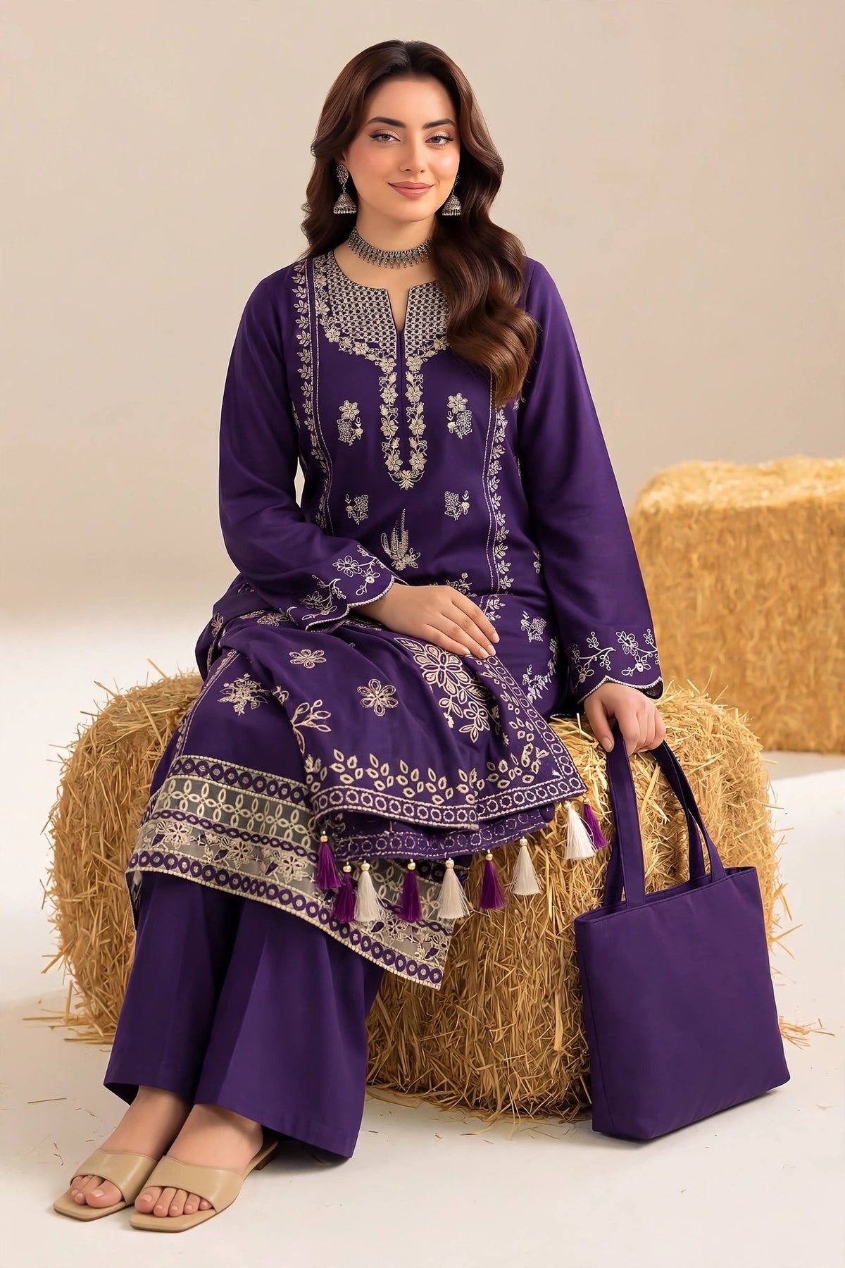 Dhanak-EMB-102 3Pc Unstitched