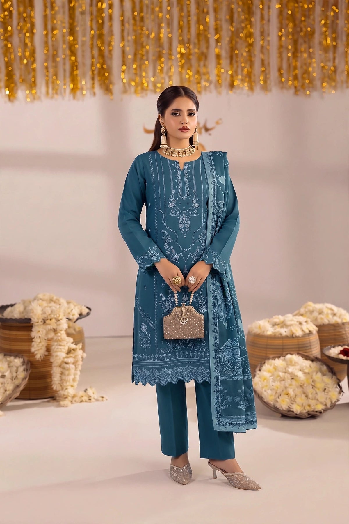 Dhanak-EMB-108 3Pc Unstitched